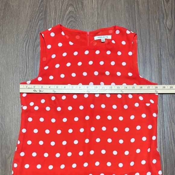 🔥🔥🔥Rose & Olive Red and White Polka Dot Blouse Size: Small🔥🔥🔥 - Picture 3 of 8